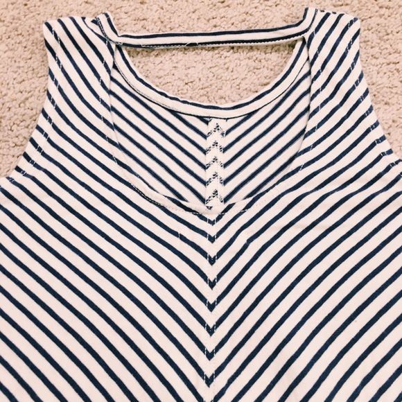 White & Navy Striped Dress - Picture 5 of 5